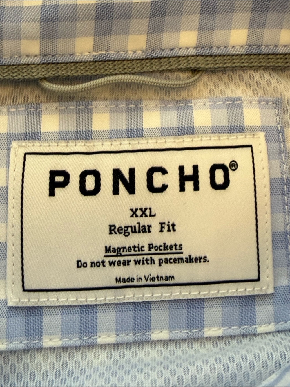 NWT Poncho Mens XXL Blue Plaid Fishing Shirt Long Sleeve Vented Stretch Outdoors - Picture 7 of 11
